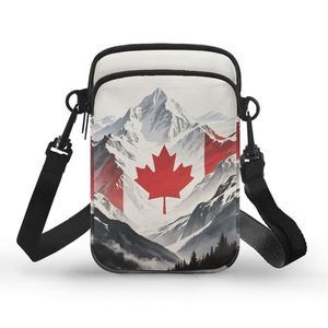 Canada Mountain Painting Travel Crossbody Bag Cell Phone Shoulder Bag, :<